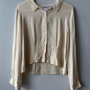 100% silk cream button-up